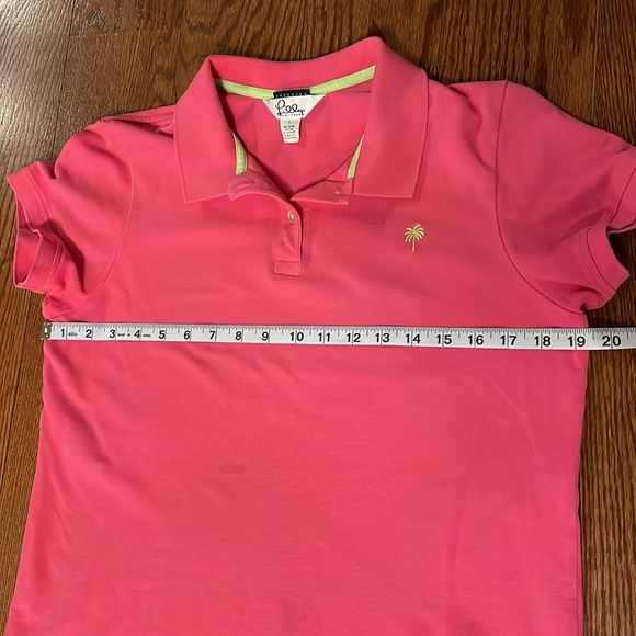 LILLY PULITZER SHRUNKEN women’s pink polo size Large Pima cotton / spandex LRG - Picture 8 of 10